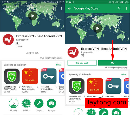 Mở ứng dụng ExprerssVPN