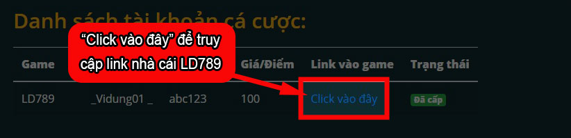 Truy cập link nhà cái LD789